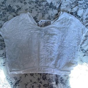 White Embroidered Floral Top